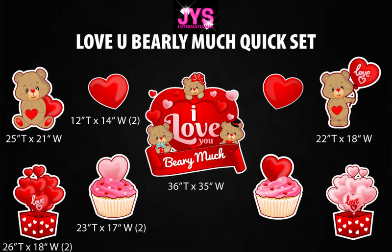 LOVE YOU BEARY MUCH QUICK SET - Yard Card Signs by JYS International