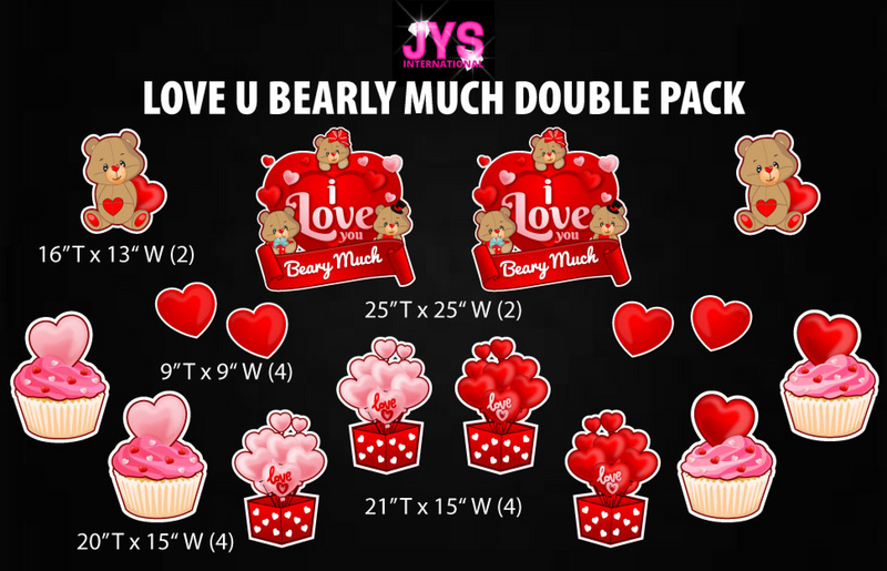 LOVE YOU BEARY MUCH: DOUBLE PACK - Yard Card Signs by JYS International