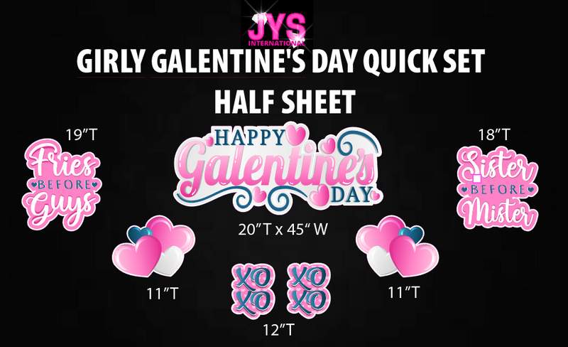 PINK GALENTINE'S DAY HALF QUICK SET - Yard Card Signs by JYS International