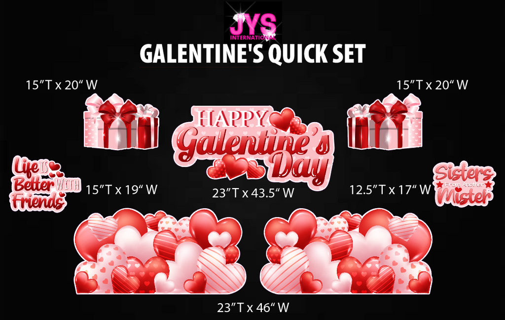 RED GALENTINE'S DAY QUICK SET - Yard Card Signs by JYS International