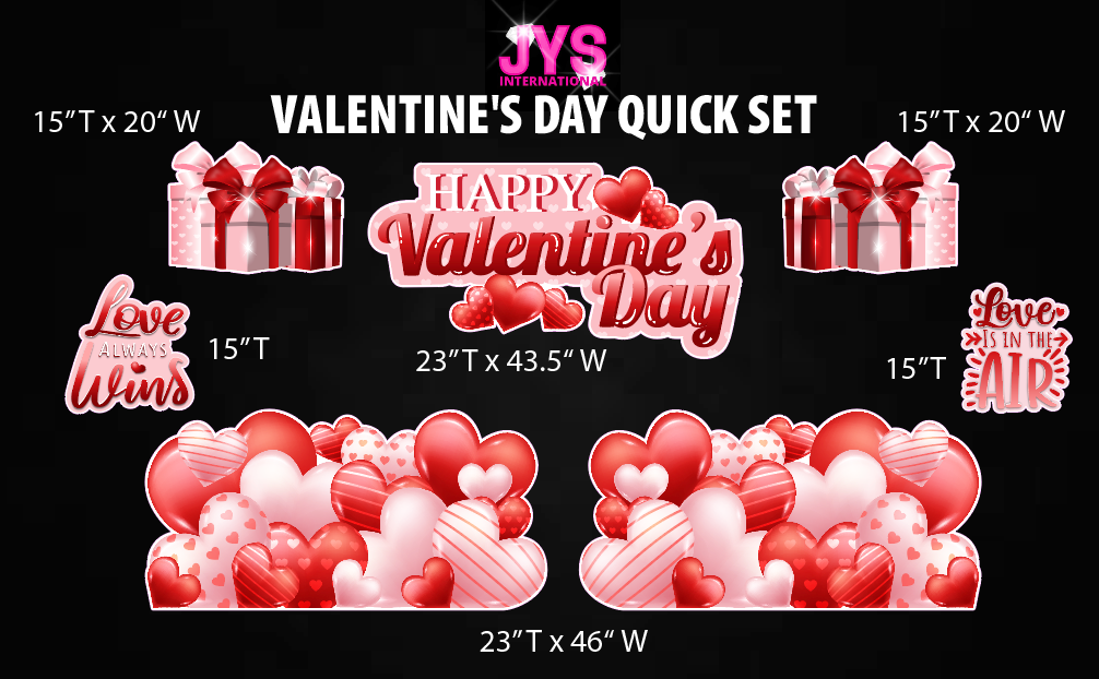 RED VALENTINE'S DAY QUICK SET - Yard Card Signs by JYS International