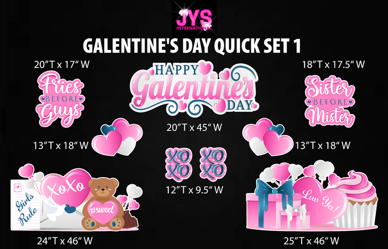 PINK GALENTINE'S DAY QUICK SET - Yard Card Signs by JYS International