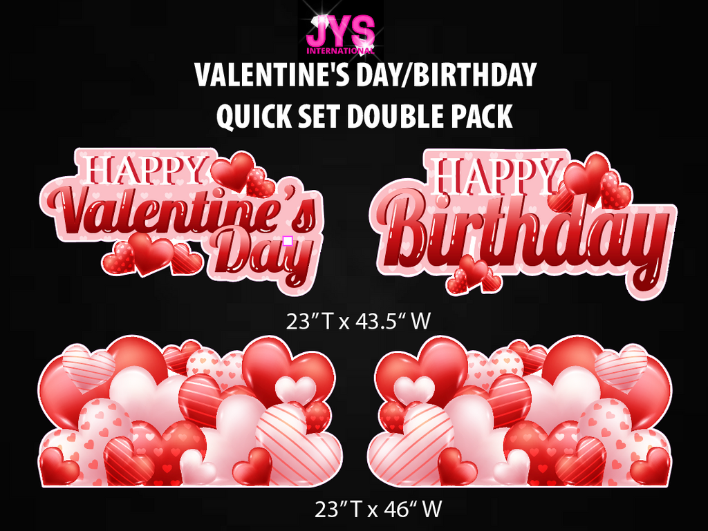 RED BIRTHDAY/VALENTINE'S DAY QUICK SET DOUBLE PACK - Yard Card Signs by JYS International