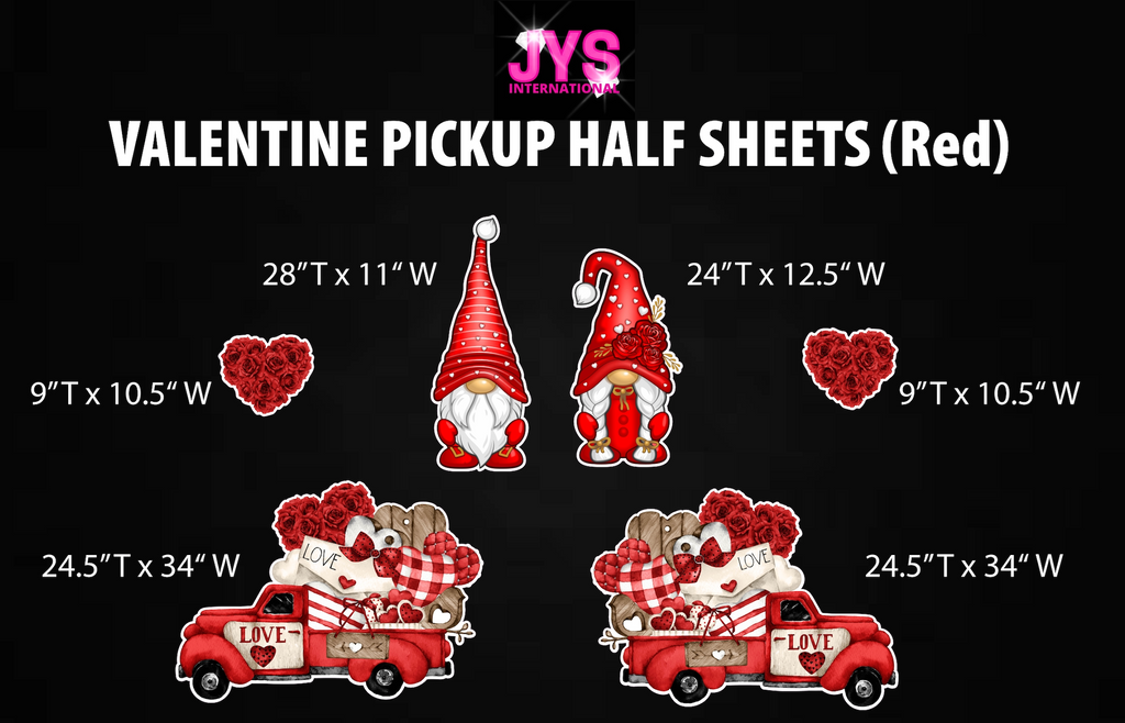 RED VALENTINE PICKUP: HALF SHEET - Yard Card Signs by JYS International