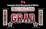 CONGRATS GRAD: BURGUNDY & WHITE - Yard Card Signs by JYS International