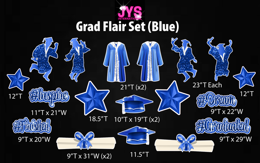 GRAD FLAIR: BLUE - Yard Card Signs by JYS International