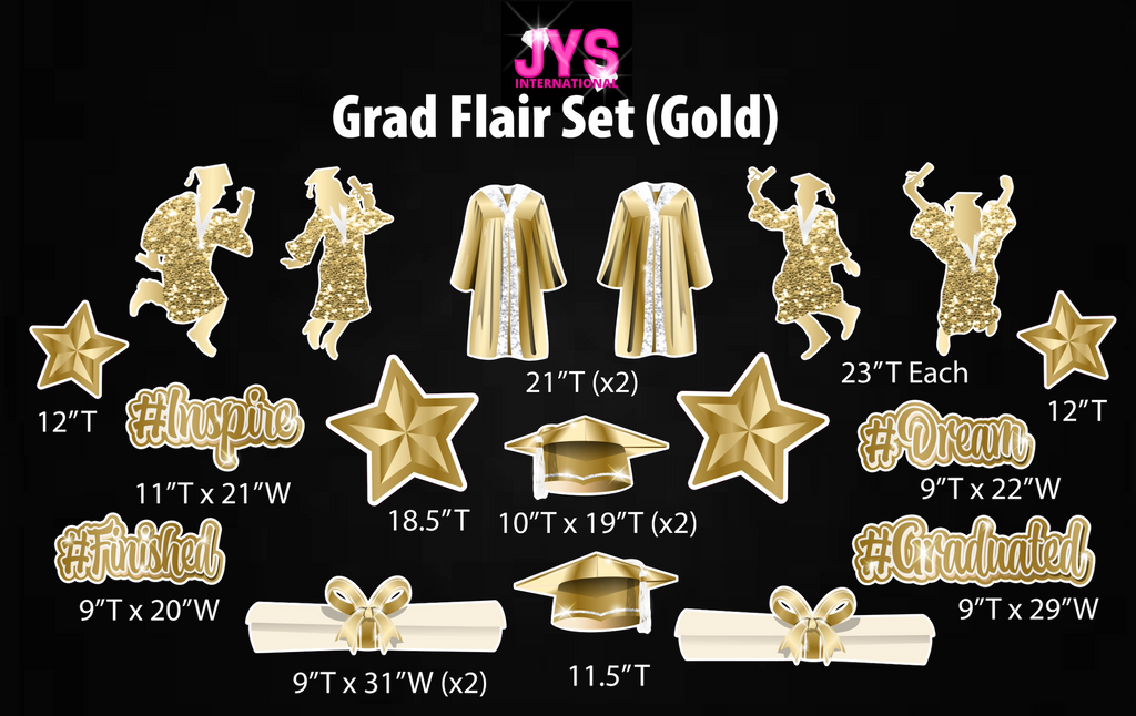 GRAD FLAIR: GOLD - Yard Card Signs by JYS International