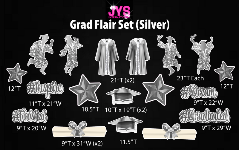 GRAD FLAIR: SILVER - Yard Card Signs by JYS International