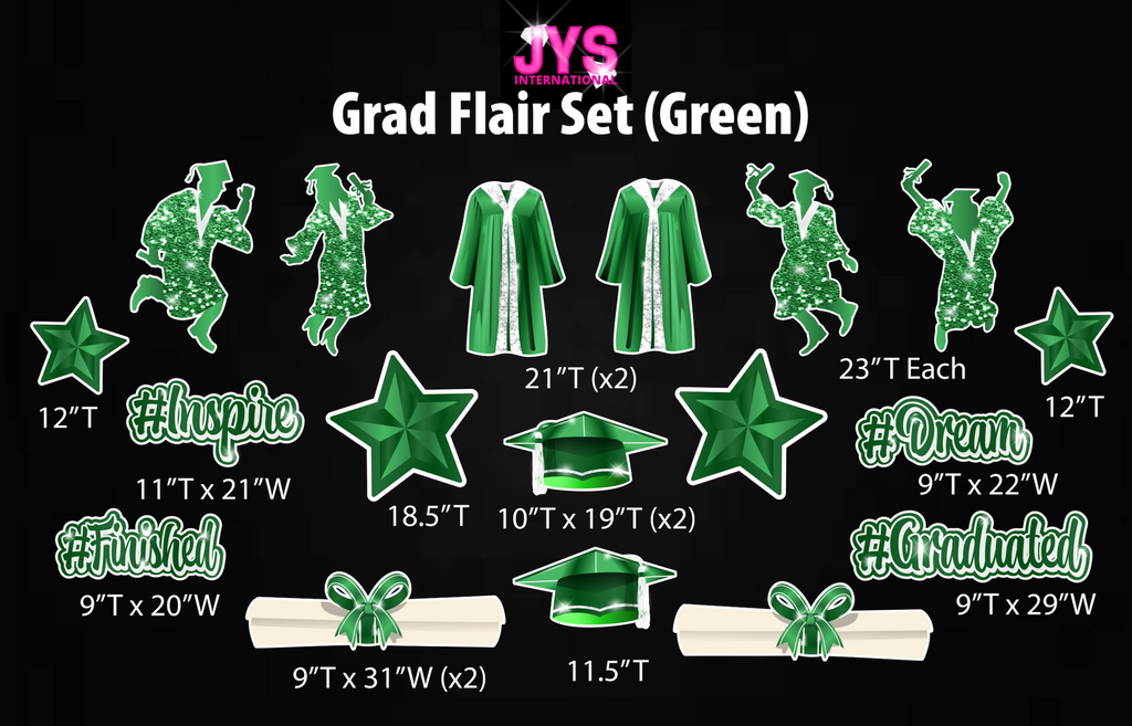 GRAD FLAIR: GREEN - Yard Card Signs by JYS International