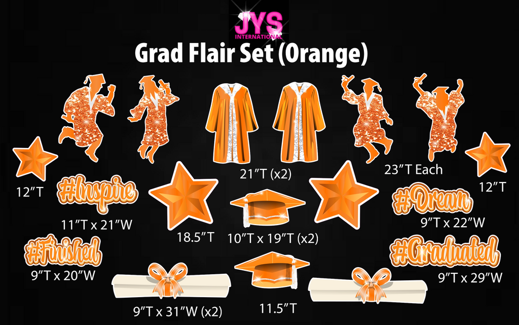 GRAD FLAIR: ORANGE - Yard Card Signs by JYS International