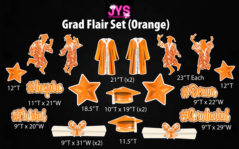 GRAD FLAIR: ORANGE - Yard Card Signs by JYS International