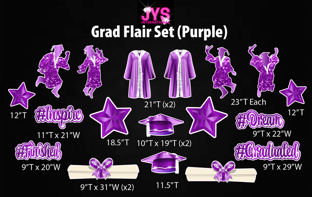 GRAD FLAIR: PURPLE - Yard Card Signs by JYS International