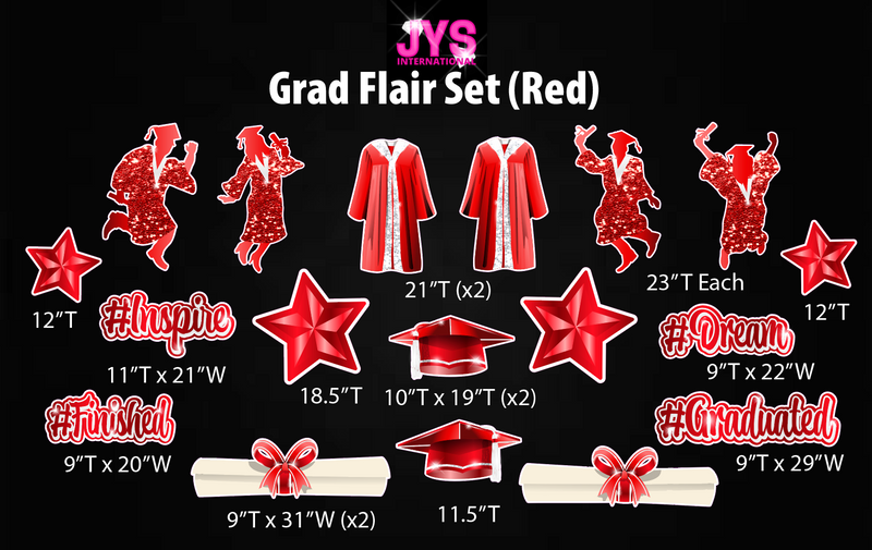 GRAD FLAIR: RED - Yard Card Signs by JYS International