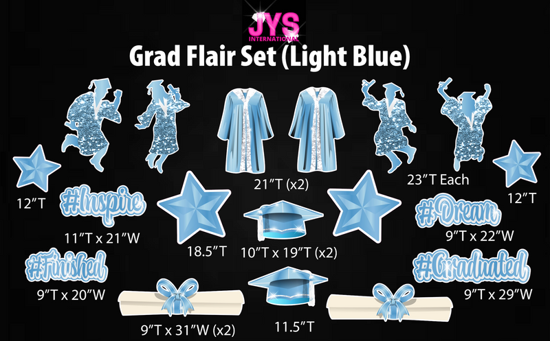 GRAD FLAIR: LIGHT BLUE - Yard Card Signs by JYS International