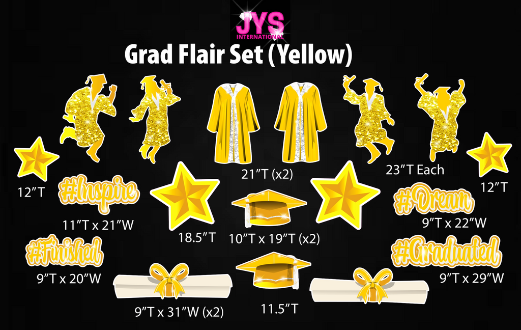 GRAD FLAIR: YELLOW - Yard Card Signs by JYS International