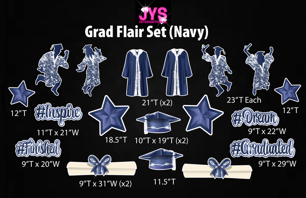 GRAD FLAIR: NAVY - Yard Card Signs by JYS International