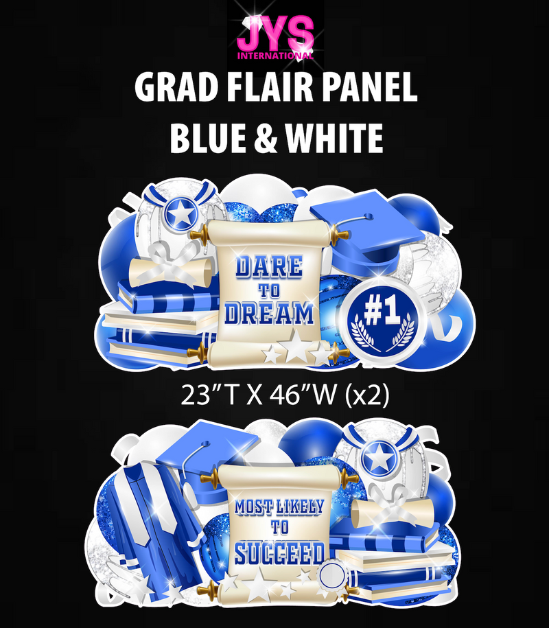 GRAD PANELS: BLUE & WHITE - Yard Card Signs by JYS International