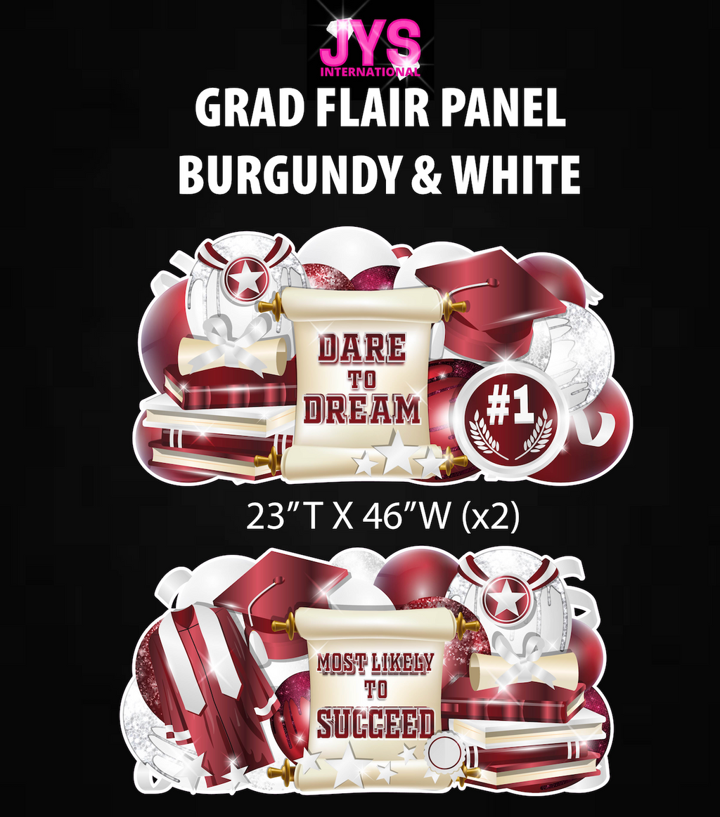 GRAD PANELS: BURGUNDY & WHITE - Yard Card Signs by JYS International