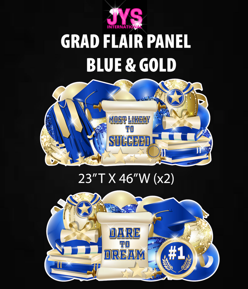 GRAD PANELS: BLUE & GOLD - Yard Card Signs by JYS International