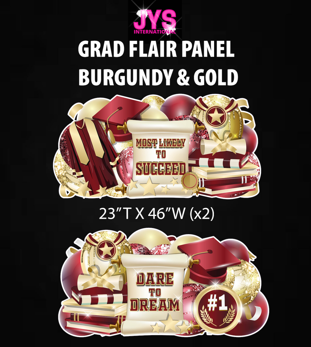 GRAD PANELS: BURGUNDY & GOLD - Yard Card Signs by JYS International