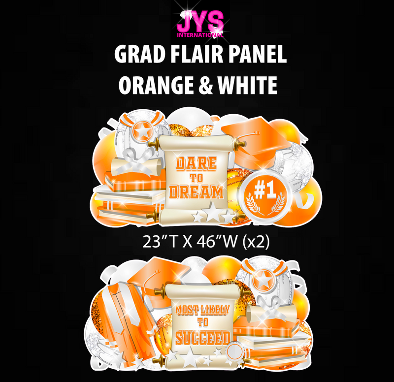 GRAD PANELS: ORANGE & WHITE - Yard Card Signs by JYS International