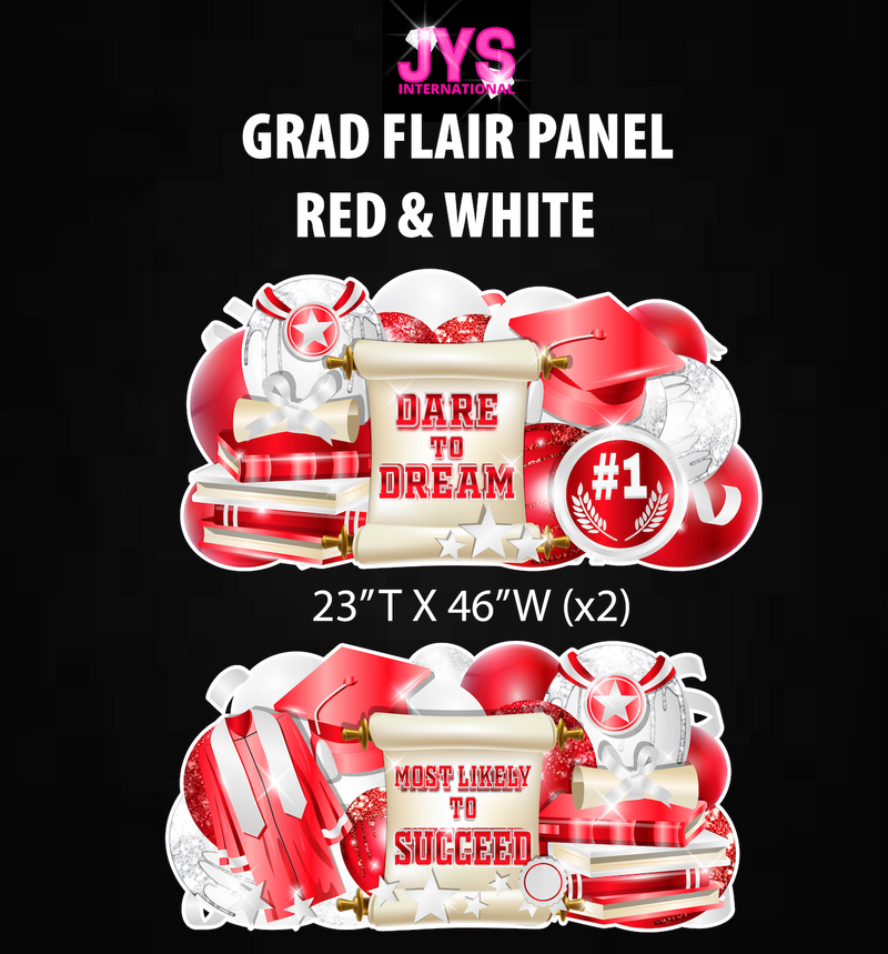 GRAD PANELS: RED & WHITE - Yard Card Signs by JYS International