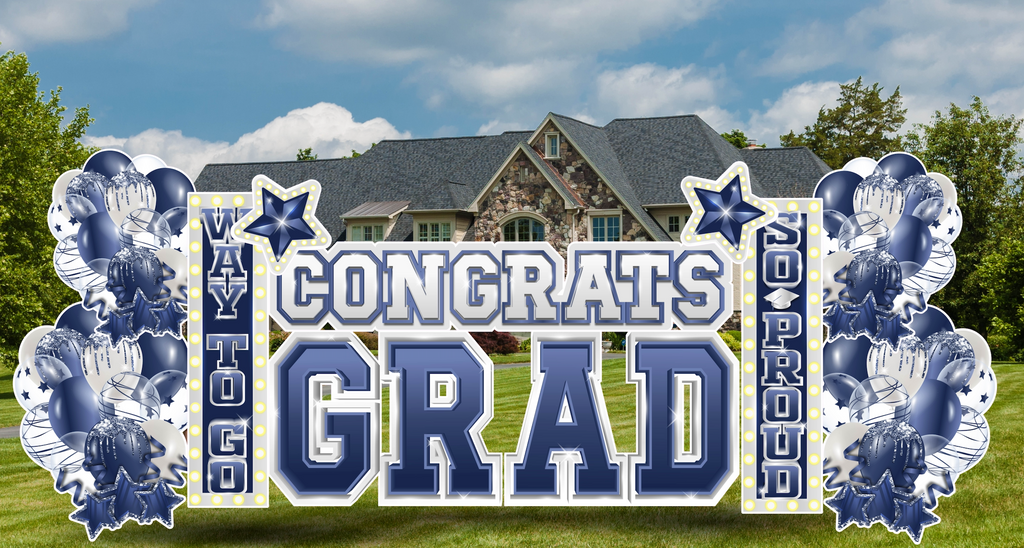 CONGRATS GRAD: NAVY - Yard Card Signs by JYS International