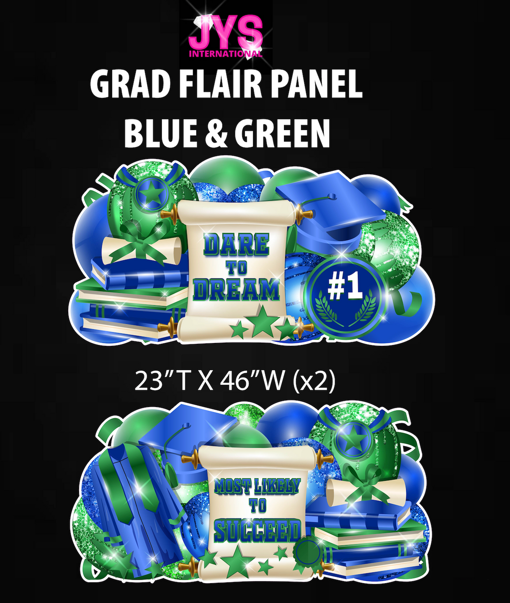 GRAD PANELS: BLUE & GREEN - Yard Card Signs by JYS International