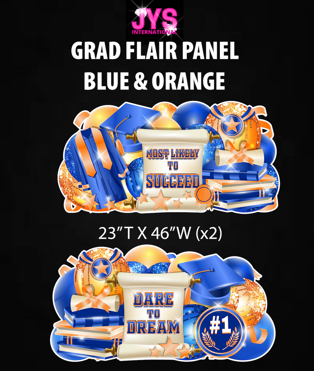 GRAD PANELS: BLUE & ORANGE - Yard Card Signs by JYS International