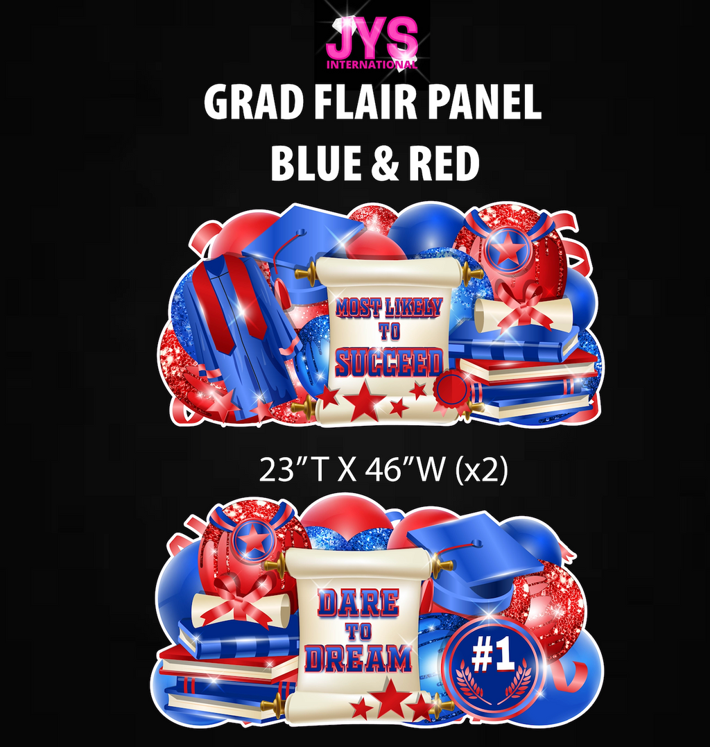 GRAD PANELS: BLUE & RED - Yard Card Signs by JYS International