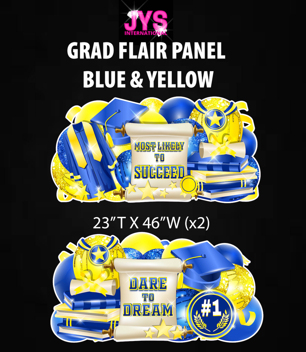 GRAD PANELS: BLUE & YELLOW - Yard Card Signs by JYS International