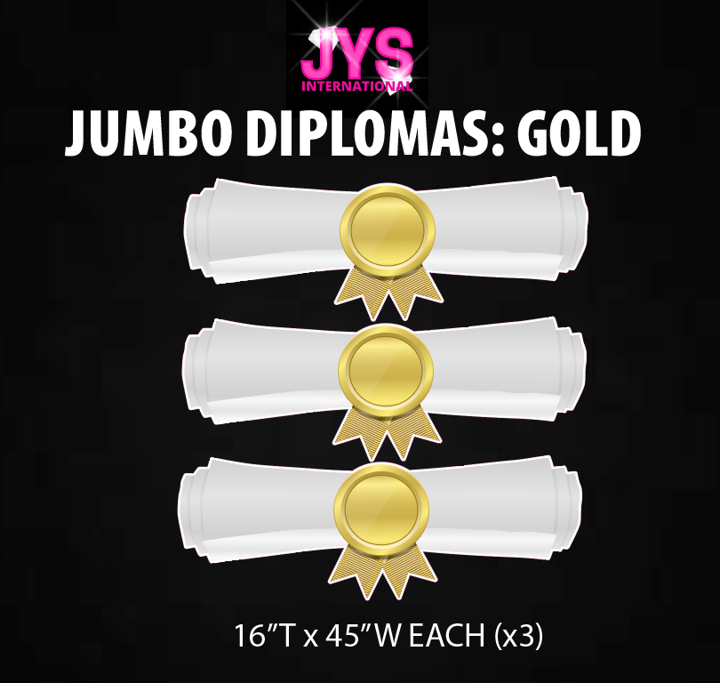 JUMBO DIPLOMAS: GOLD - Yard Card Signs by JYS International