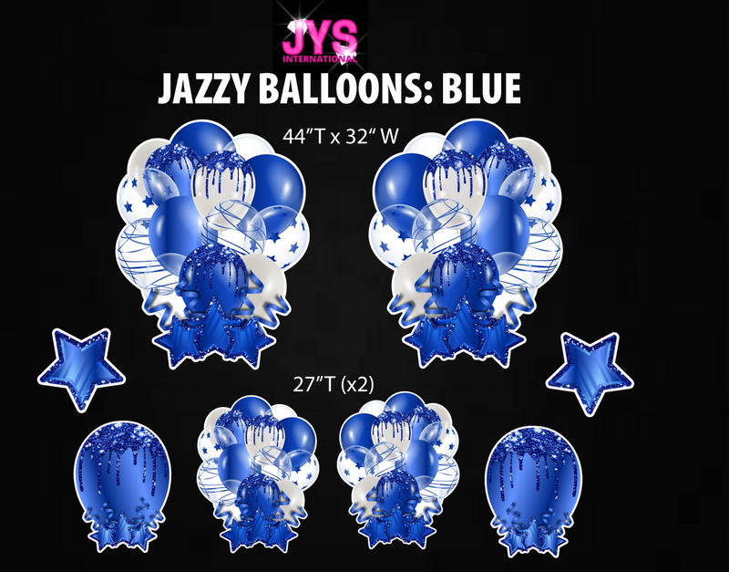 JAZZY BALLOONS: BLUE - Yard Card Signs by JYS International