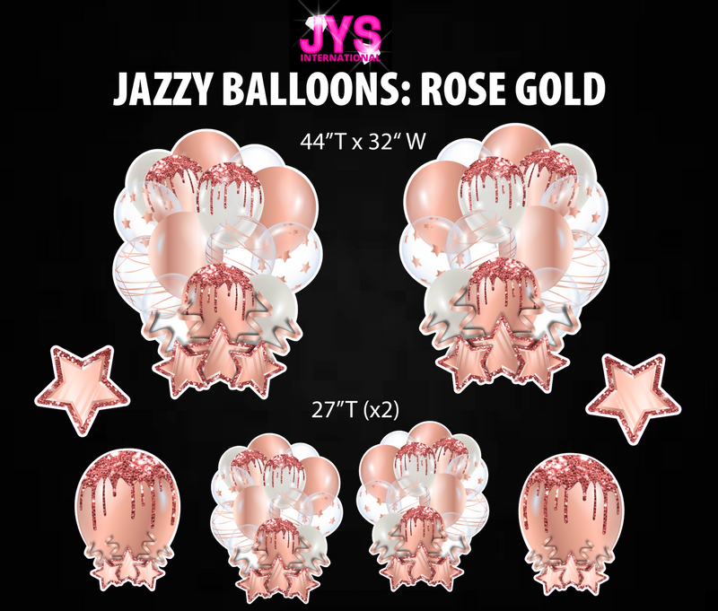 JAZZY BALLOONS: ROSE GOLD - Yard Card Signs by JYS International