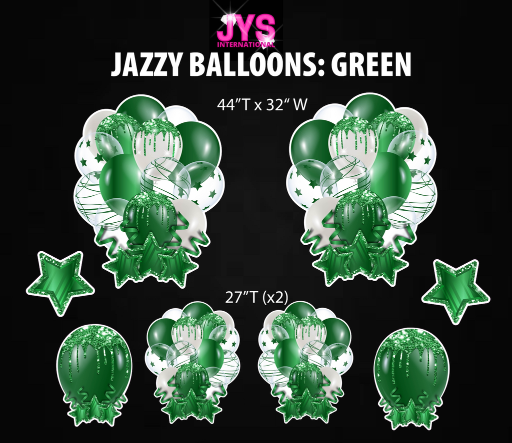 JAZZY BALLOONS: GREEN - Yard Card Signs by JYS International