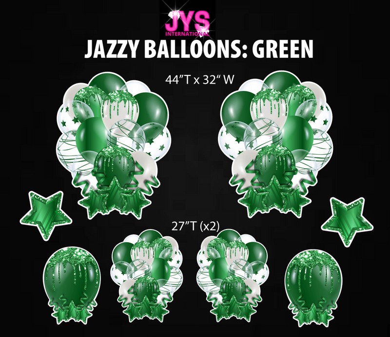 JAZZY BALLOONS: GREEN - Yard Card Signs by JYS International