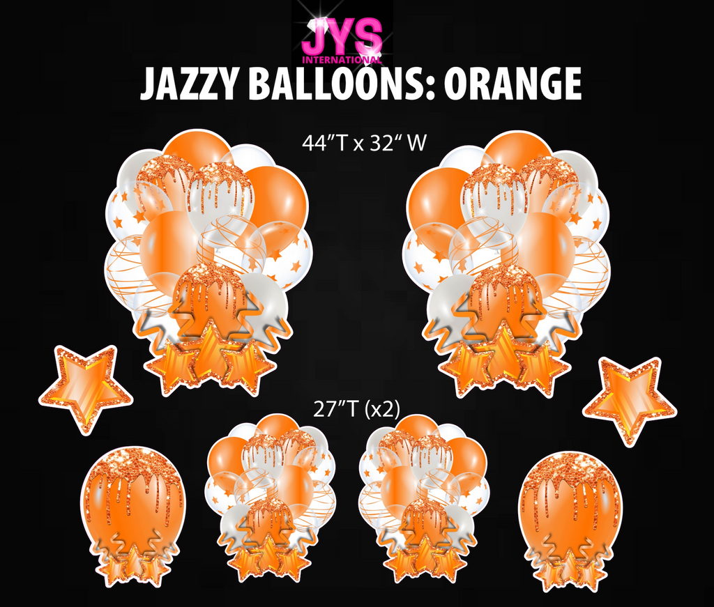 JAZZY BALLOONS: ORANGE - Yard Card Signs by JYS International