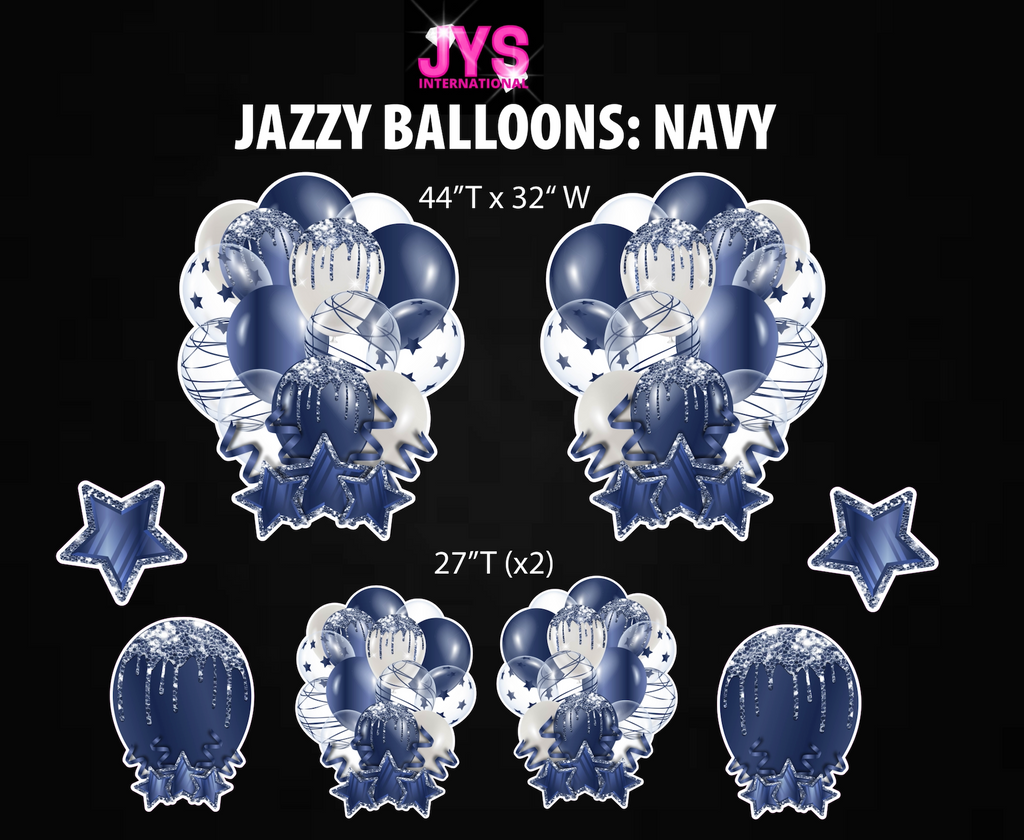 JAZZY BALLOONS: NAVY - Yard Card Signs by JYS International