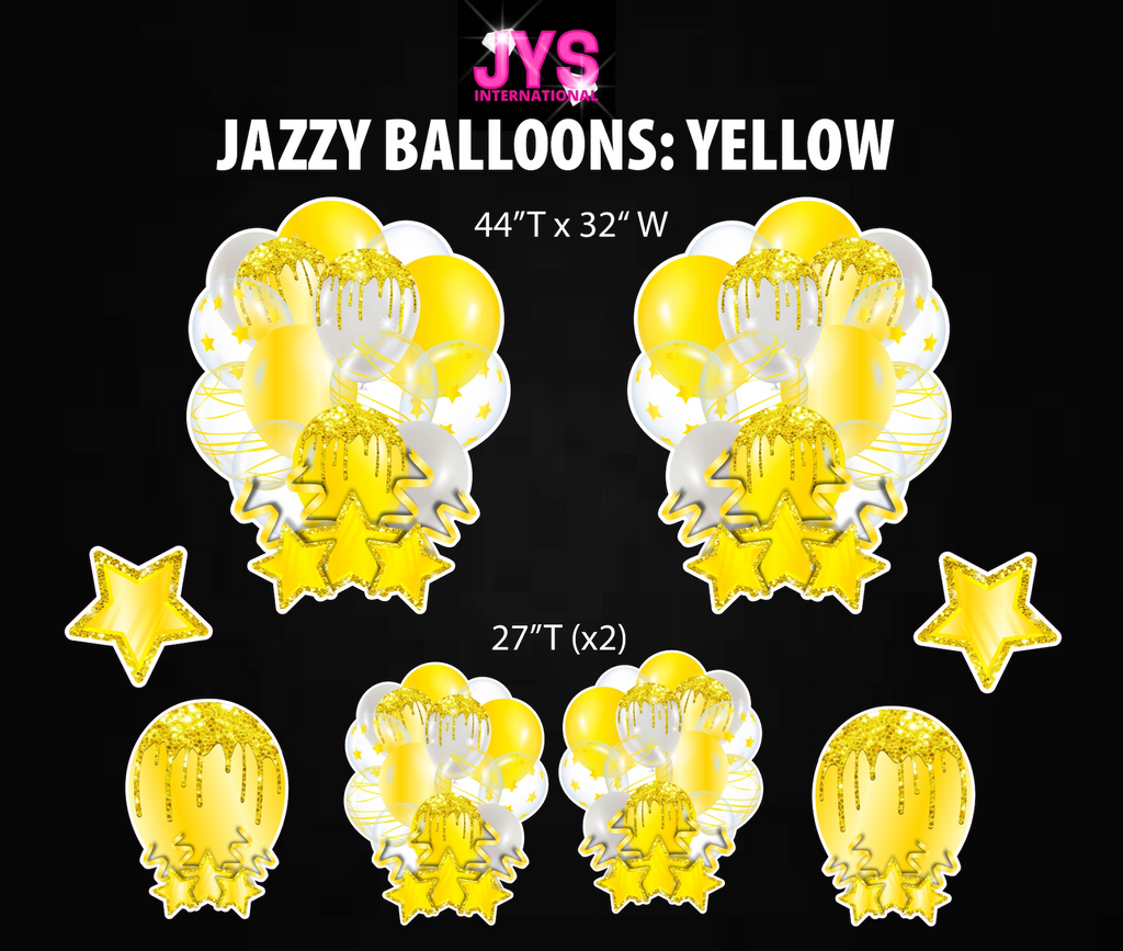 JAZZY BALLOONS: YELLOW - Yard Card Signs by JYS International