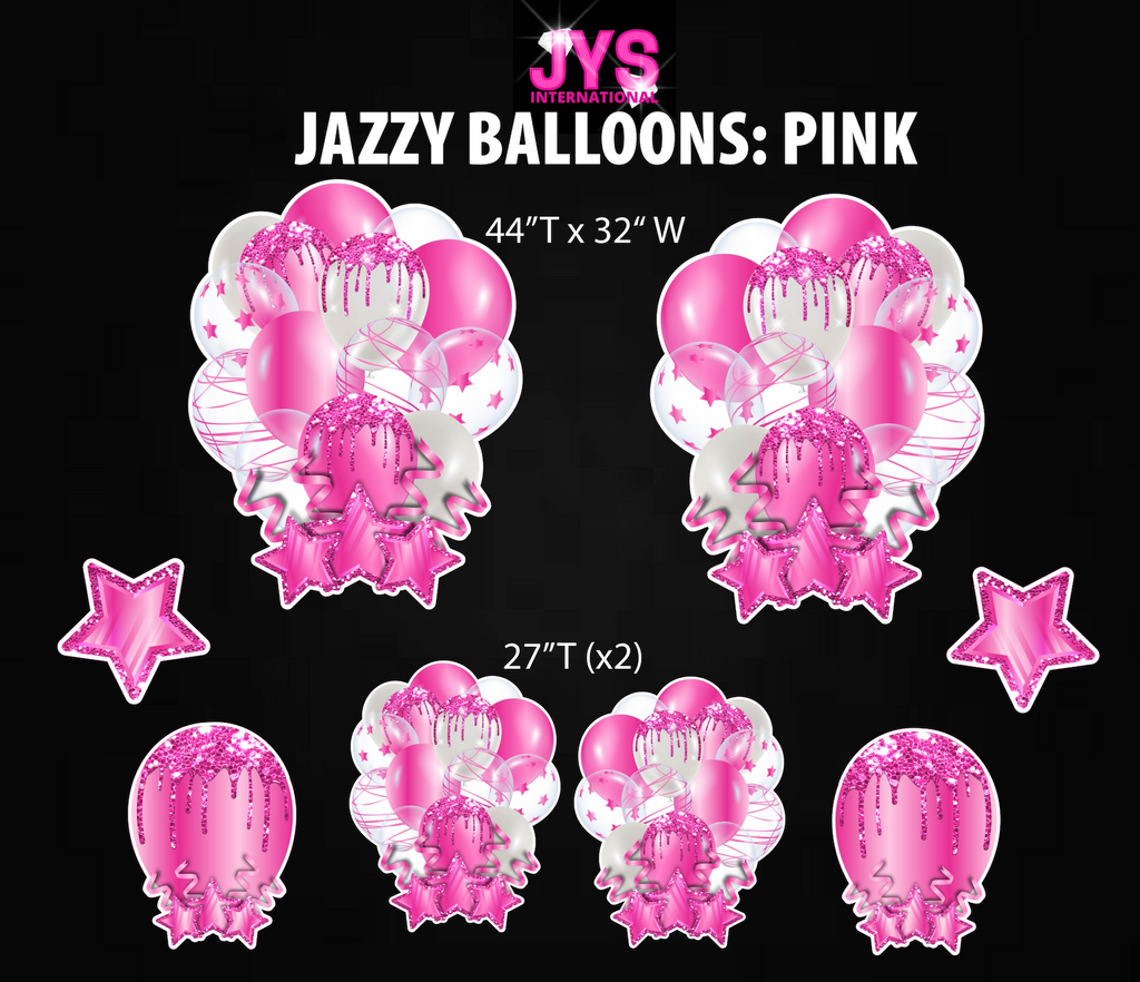 JAZZY BALLOONS: PINK - Yard Card Signs by JYS International