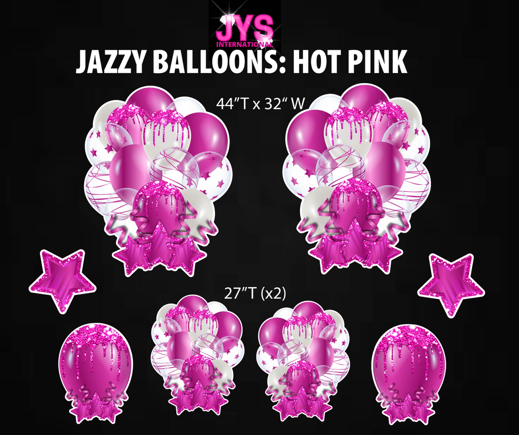 JAZZY BALLOONS: HOT PINK - Yard Card Signs by JYS International