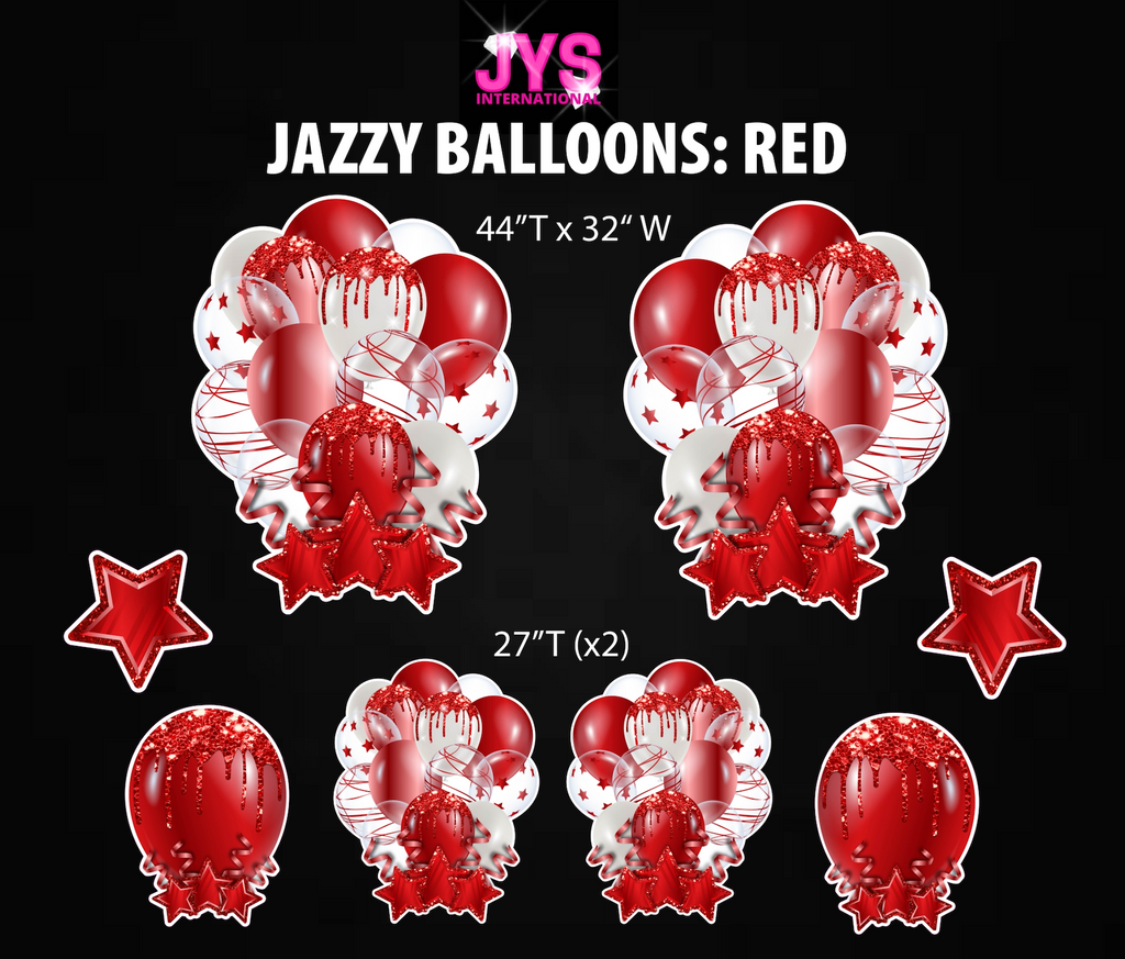 JAZZY BALLOONS: RED - Yard Card Signs by JYS International