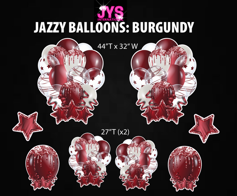 JAZZY BALLOONS: BURGUNDY - Yard Card Signs by JYS International