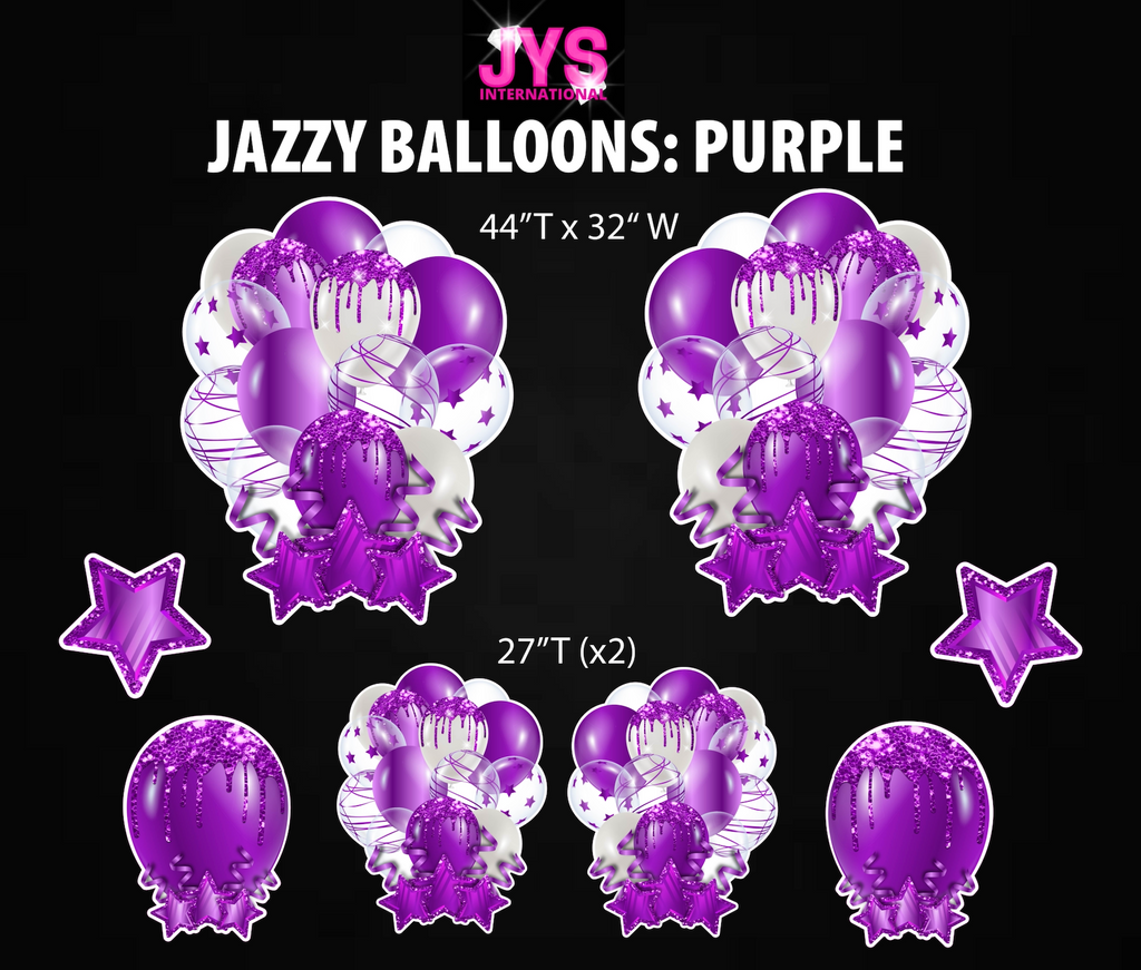 JAZZY BALLOONS: PURPLE - Yard Card Signs by JYS International