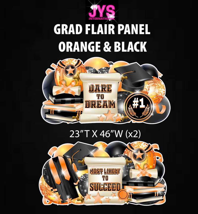 GRAD PANELS: ORANGE & BLACK - Yard Card Signs by JYS International