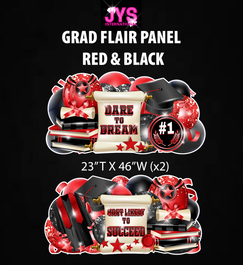 GRAD PANELS: RED & BLACK - Yard Card Signs by JYS International