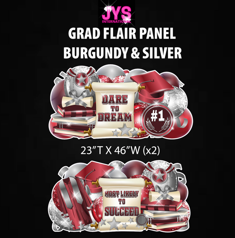 GRAD PANELS: BURGUNDY & SILVER - Yard Card Signs by JYS International