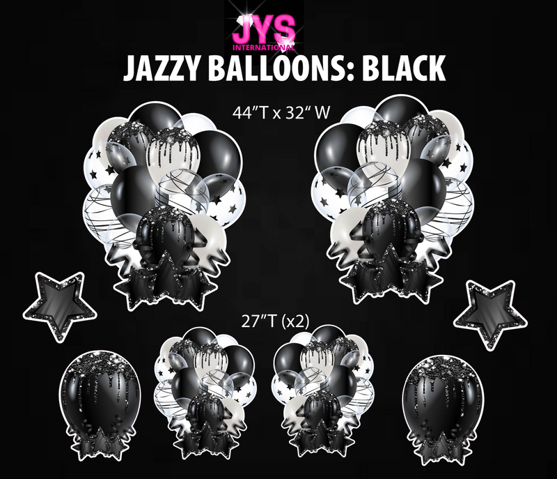 JAZZY BALLOONS: BLACK - Yard Card Signs by JYS International