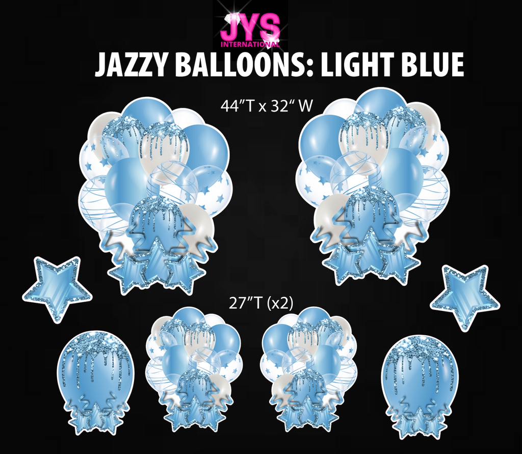 JAZZY BALLOONS: LIGHT BLUE - Yard Card Signs by JYS International