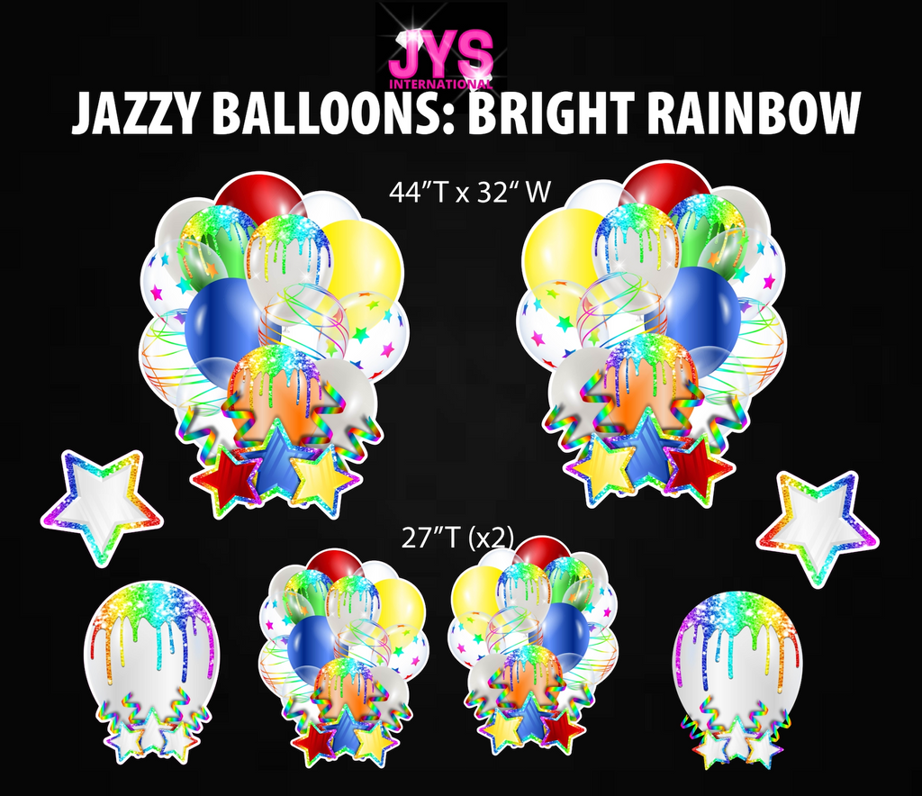 JAZZY BALLOONS: BRIGHT RAINBOW - Yard Card Signs by JYS International